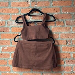 Girlfriend Collective Chocolate Brown Activewear Set